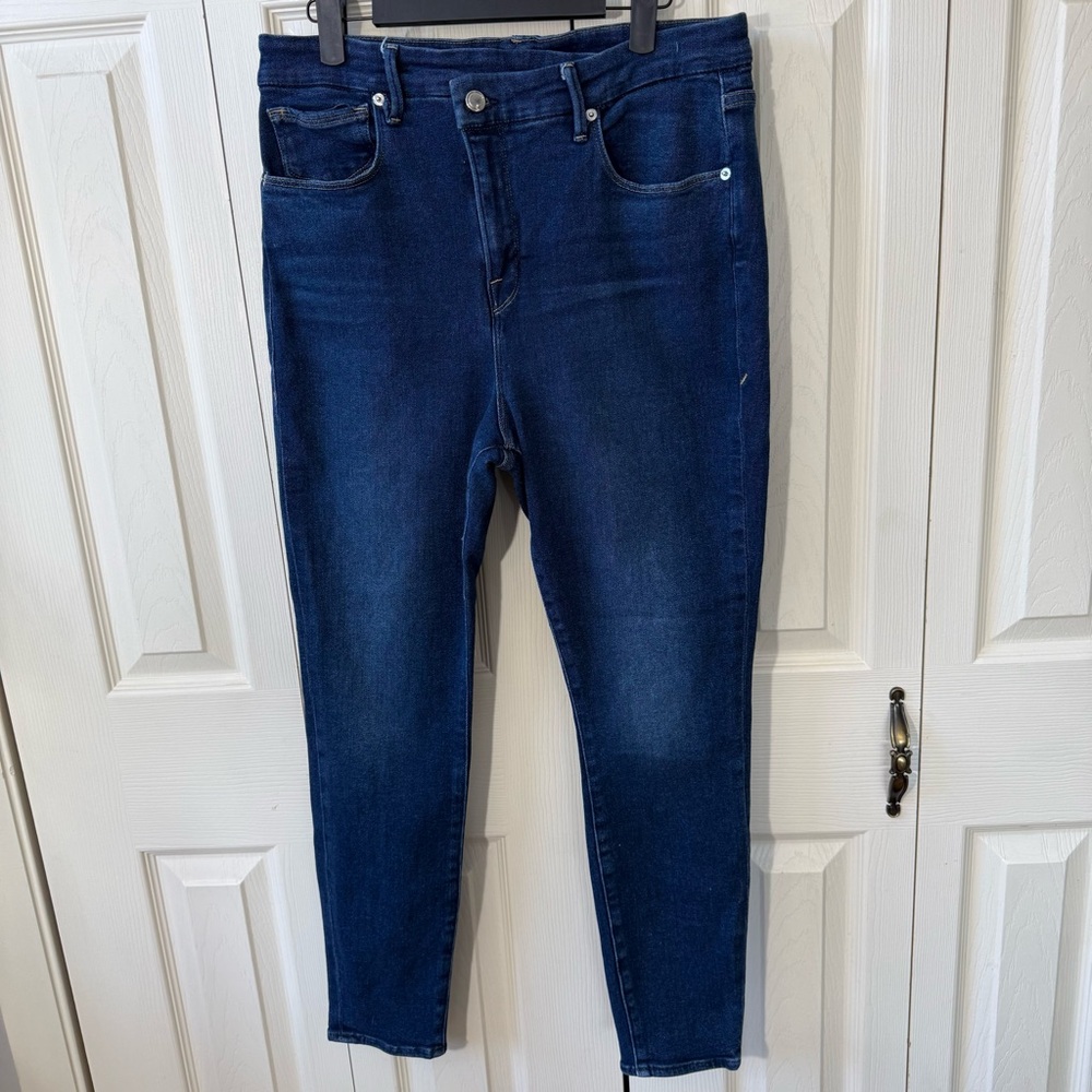 Good American Good Legs Crossover Jeans Women’s Size 16 Skinny High Waist - Picture 2 of 11